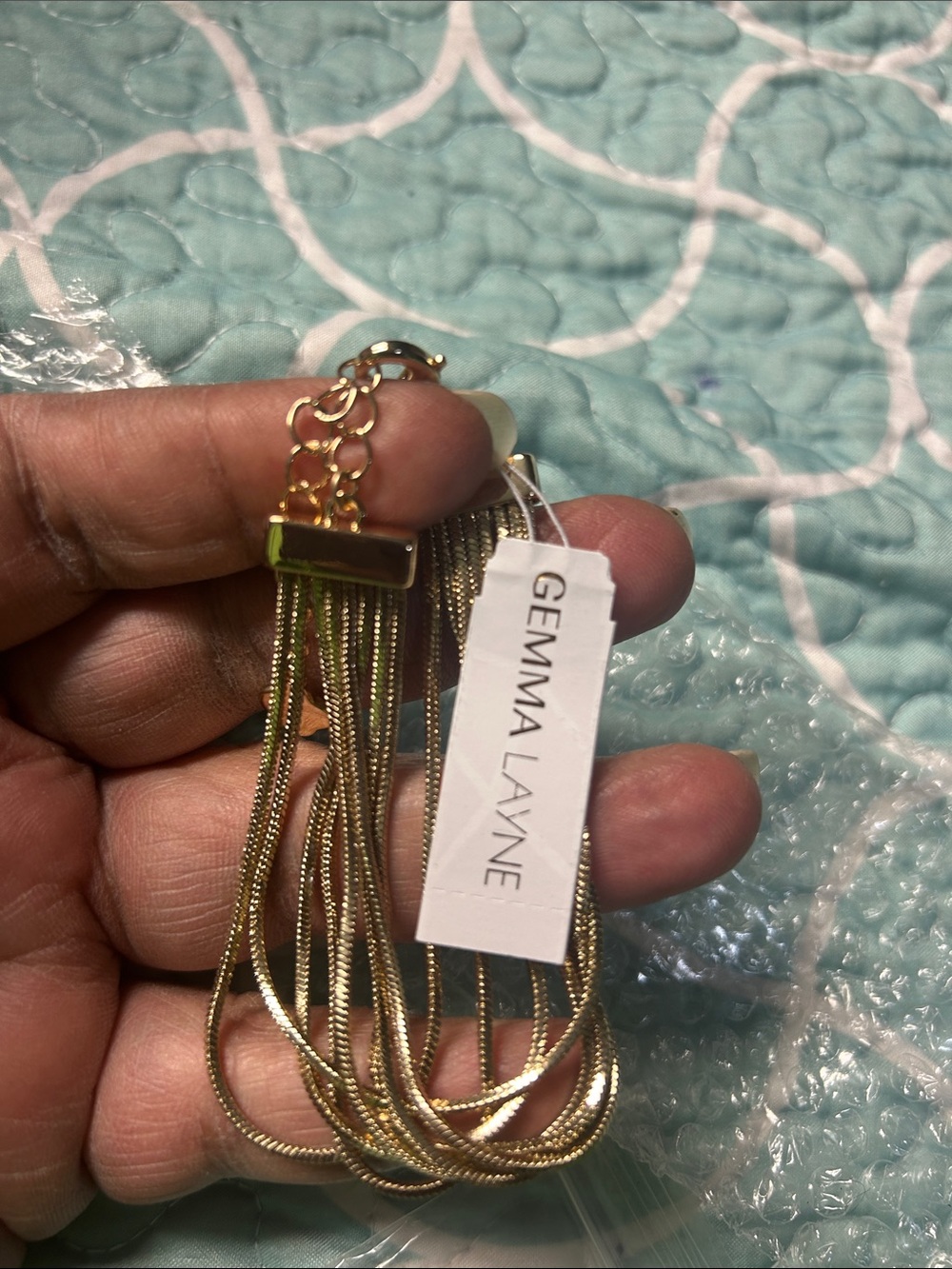 Forever 21 Gold Multi-Strand Chain Tassel Necklace